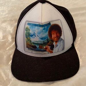 Bob Ross Flat Billed Snap Back Hat
